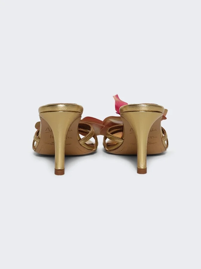 Cecily Flower Mules Gold