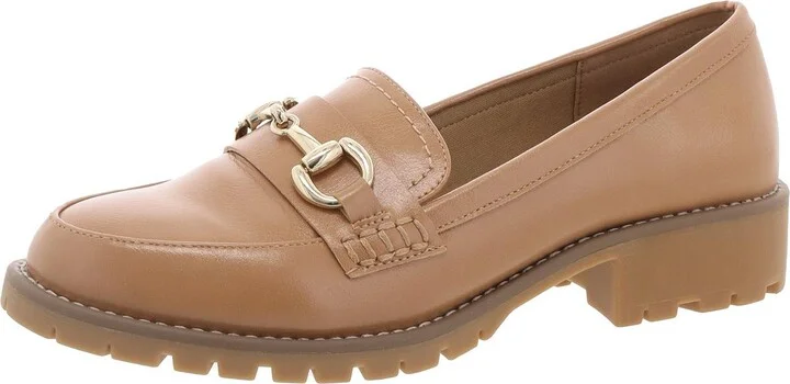 Celeste Womens Faux Leather Slip On Loafers