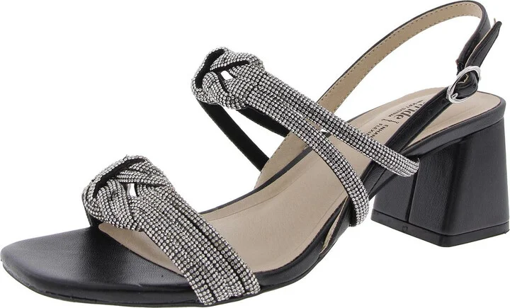 CELESTE Womens Jeweled Manmade Block Heels