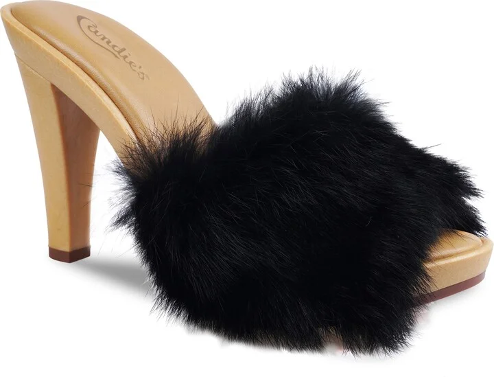 Celestine Faux Fur Side Sandal