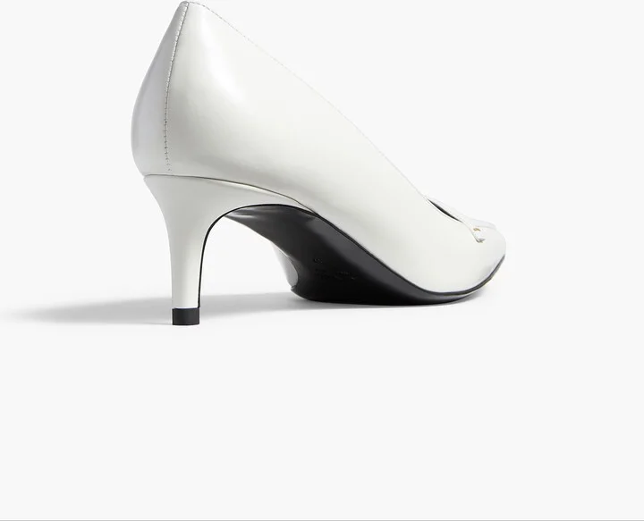 Celia Pump in Optic White Leather - Image 3
