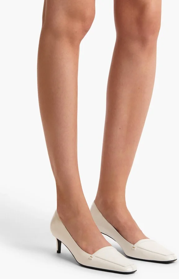 Celia Pump in Optic White Leather - Image 5