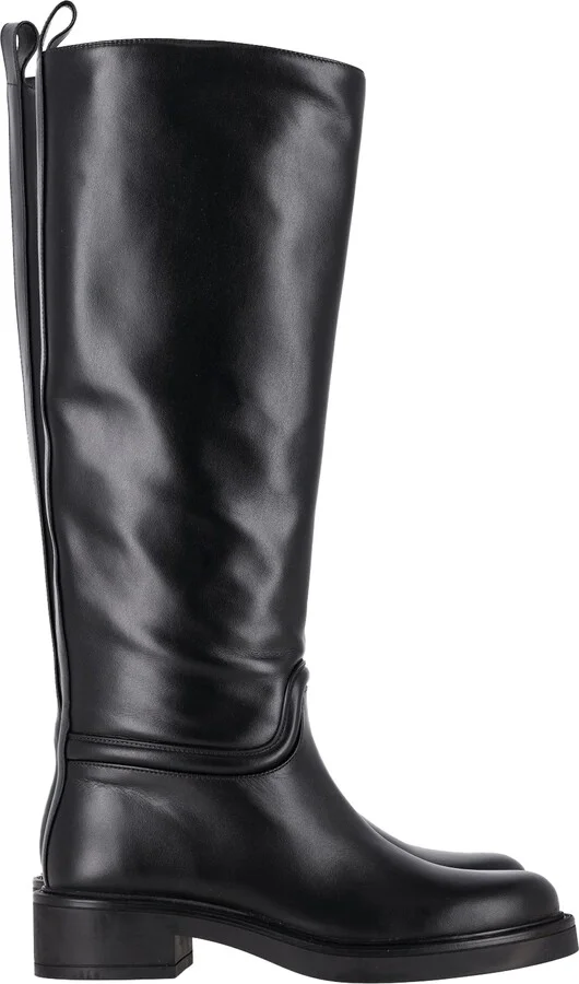 Celia Riding Boots in Black Leather