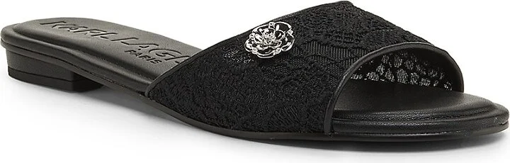 Celin Floral Lace Flat Sandals - Image 2