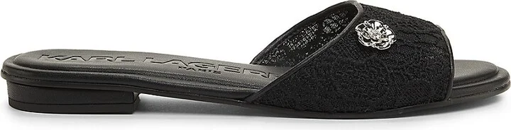 Celin Floral Lace Flat Sandals