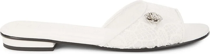Celin Floral Lace Flat Sandals