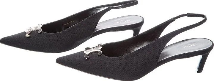 Celine Alma Grosgrain Slingback Pump (Authentic Pre-Loved) - Image 2