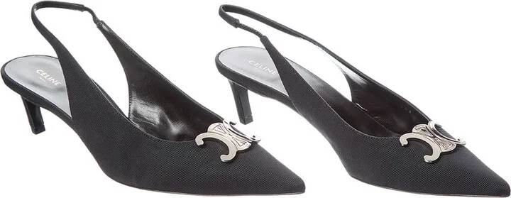 Celine Alma Grosgrain Slingback Pump (Authentic Pre-Loved)