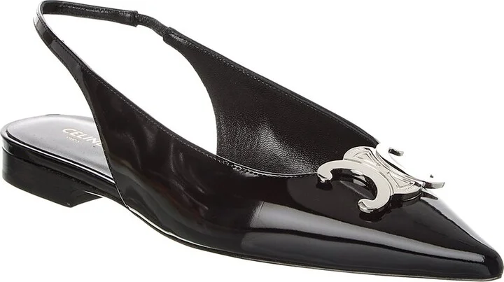 Celine Alma Triomphe Patent Slingback Flat