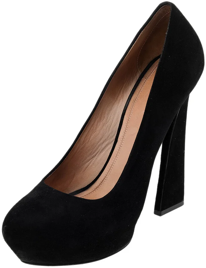 Celine Black Suede Platform Pumps Size 38