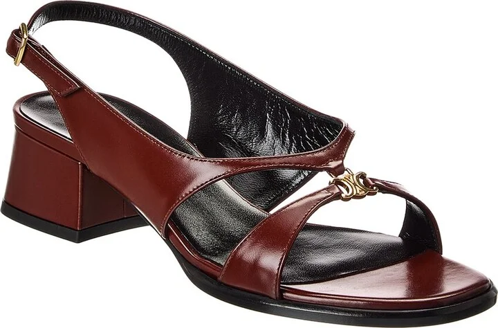 Celine Clemence Triomphe Leather Slingback Sandal