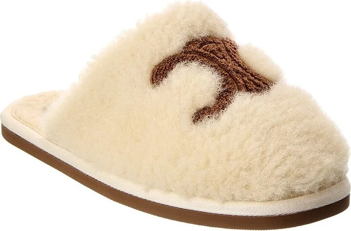 CELINE Georgia Shearling & Leather Mule