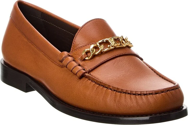 Celine Luco Chain Detail Leather Loafer