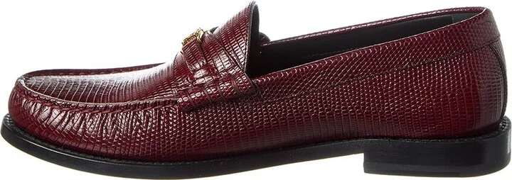 Celine Luco Lizard-Embossed Leather Loafer - Image 2