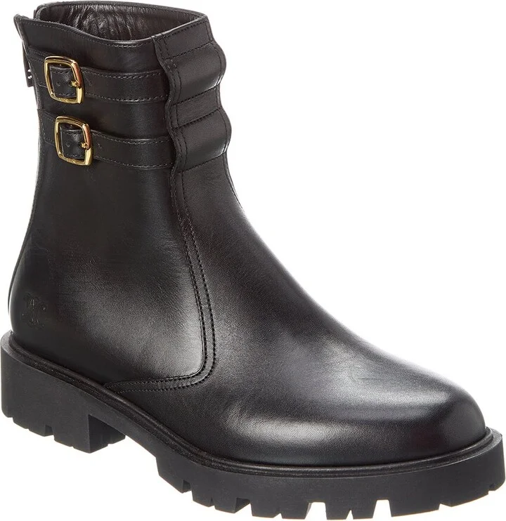 Celine Margaret Double Buckle Leather Boot