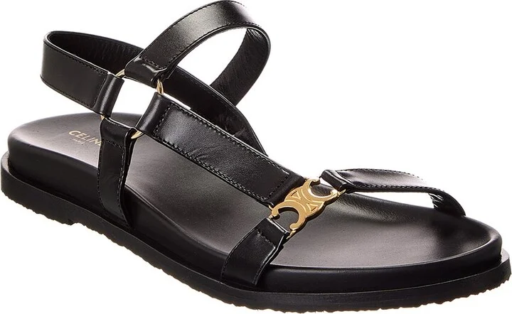 CELINE Maud Triomphe Leather Sandal