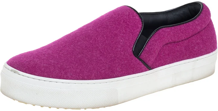 Celine Pink Wool Low Top Slip On Sneakers Size 39