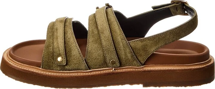 Celine Tippi Triomphe Suede Sandal - Image 2