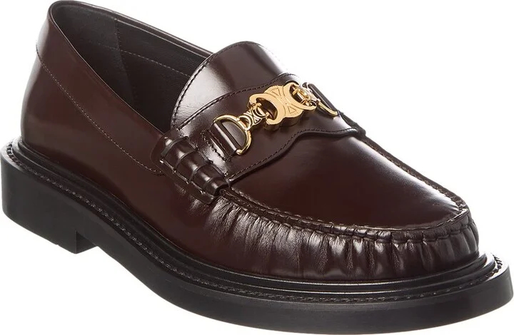 Celine Triomphe Chain Leather Loafer