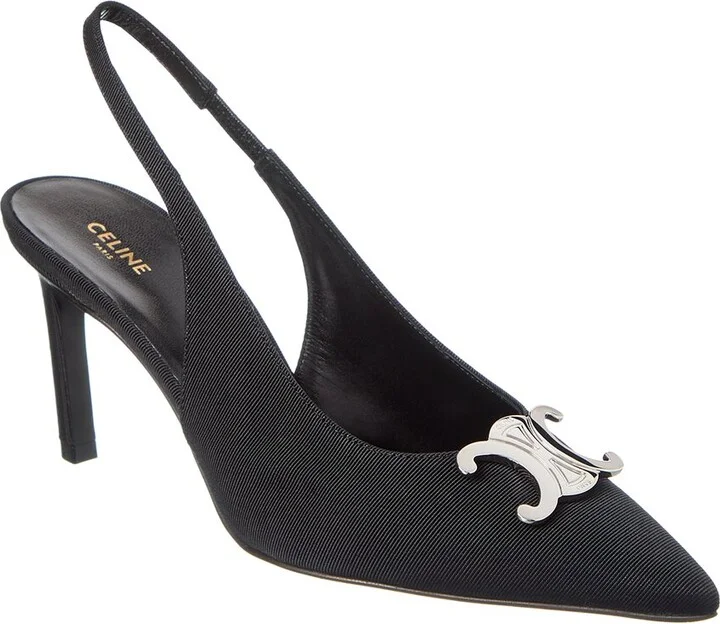 Celine Triomphe Grosgrain Slingback Pump