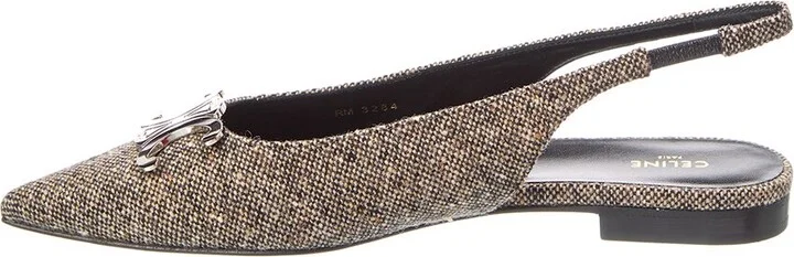 Celine Triomphe Tweed Slingback Pump - Image 2
