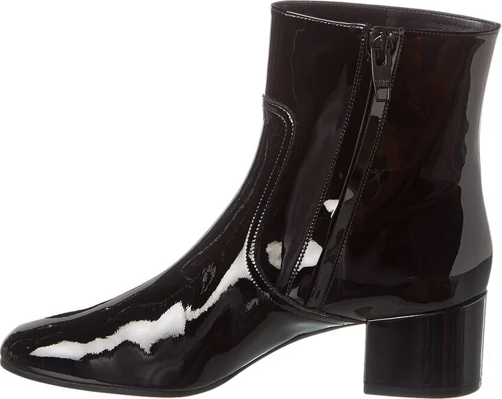 Celine Triomphe Zipped Patent Bootie - Image 2