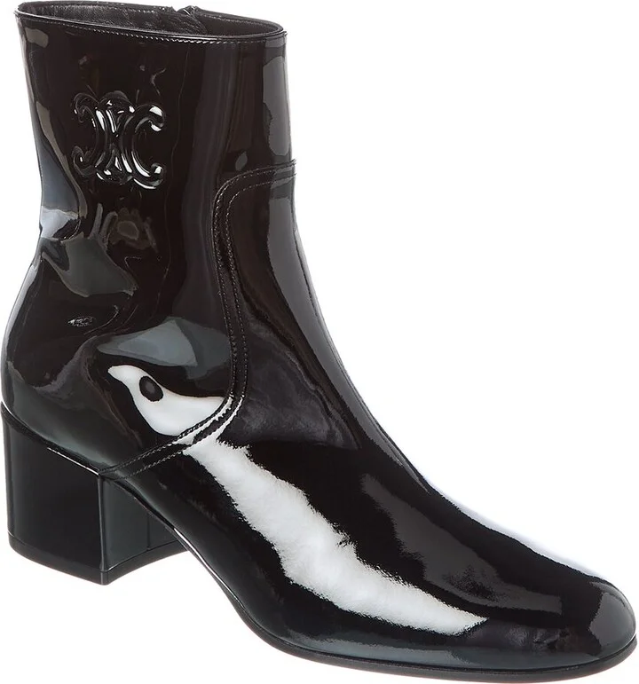 Celine Triomphe Zipped Patent Bootie