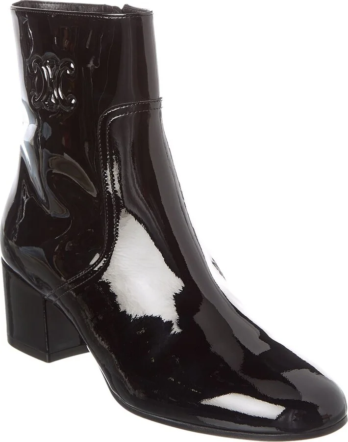 Celine Triomphe Zipped Patent Bootie
