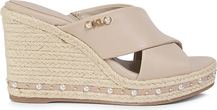 Cellyn 100MM Leather Wedge Sandals