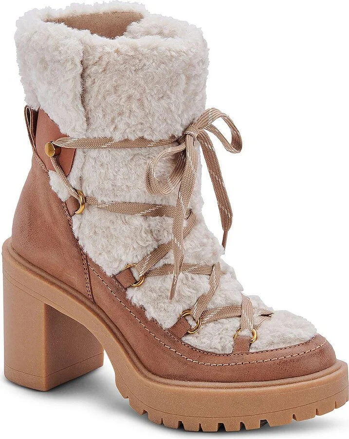 Celtic Womens Faux Fur WInter Block Heels