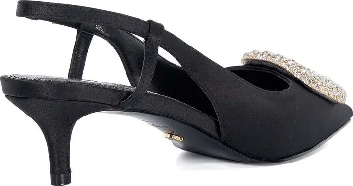 Centrepiece Slingback Pointed Toe Kitten Heel Pump - Image 2