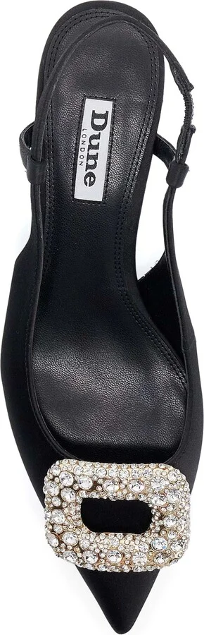 Centrepiece Slingback Pointed Toe Kitten Heel Pump - Image 4