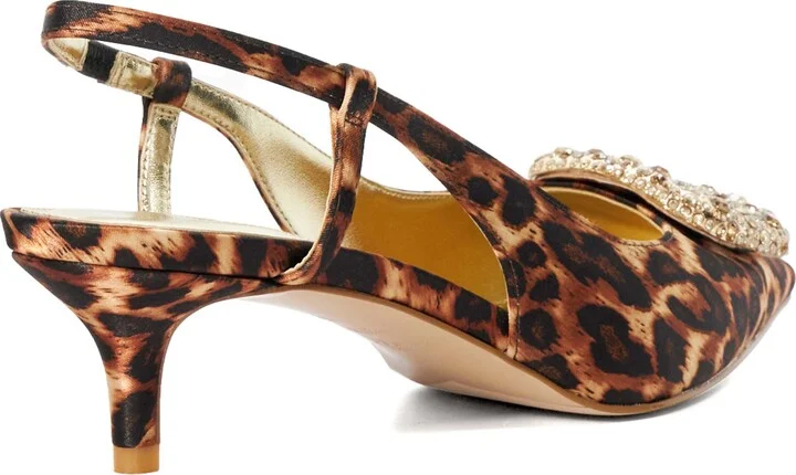 Centrepiece Slingback Pointed Toe Kitten Heel Pump - Image 3