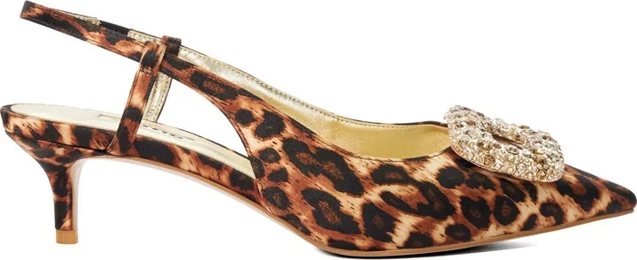 Centrepiece Slingback Pointed Toe Kitten Heel Pump - Image 4