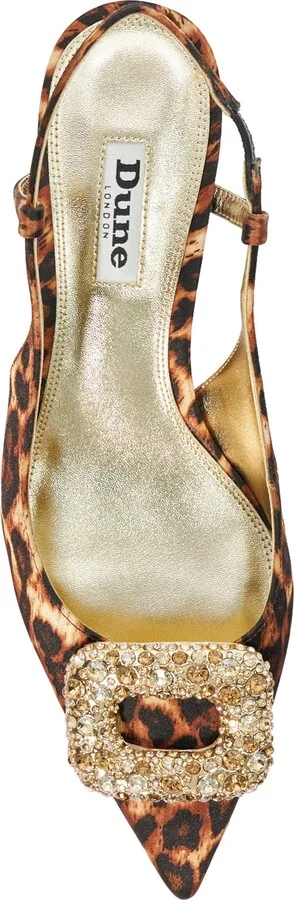 Centrepiece Slingback Pointed Toe Kitten Heel Pump - Image 5