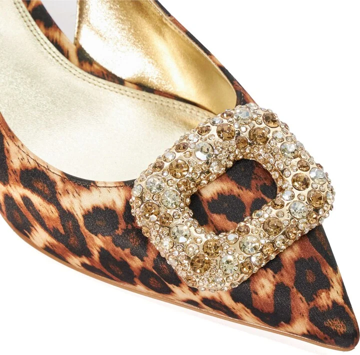Centrepiece Slingback Pointed Toe Kitten Heel Pump - Image 6