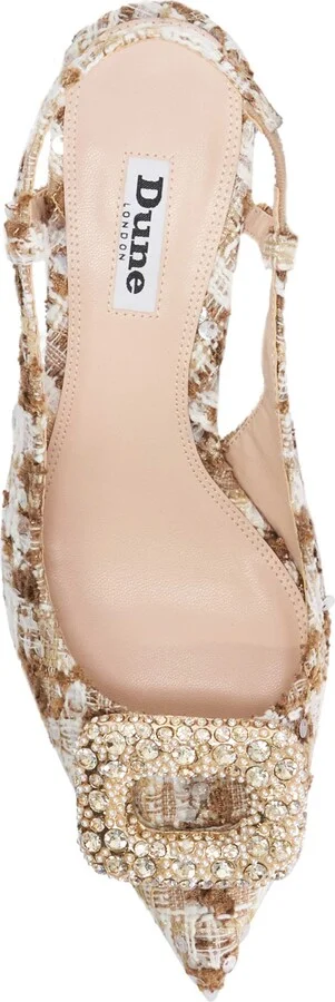 Centrepiece Slingback Pointed Toe Kitten Heel Pump - Image 5