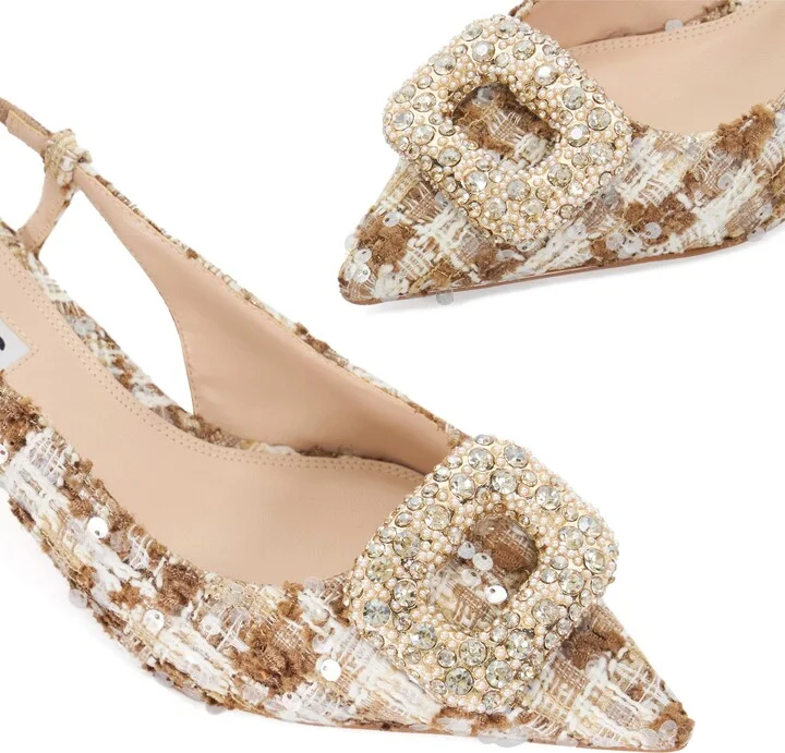 Centrepiece Slingback Pointed Toe Kitten Heel Pump - Image 6