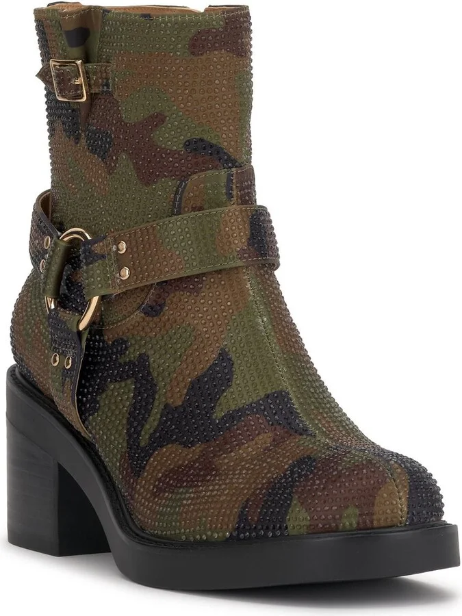 Ceridwen Womens Satin Block Heel Ankle Boots