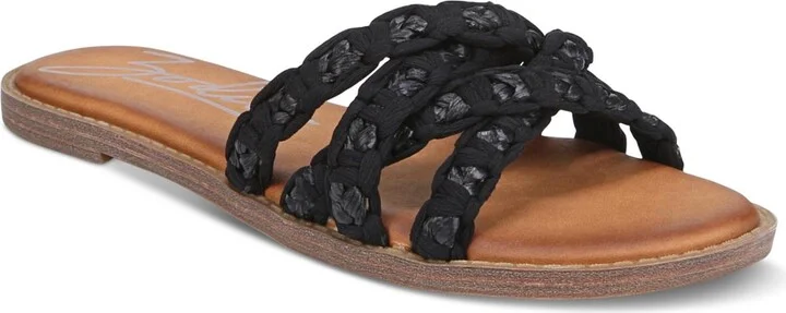 Cerina Womens Woven Slip-On Slide Sandals