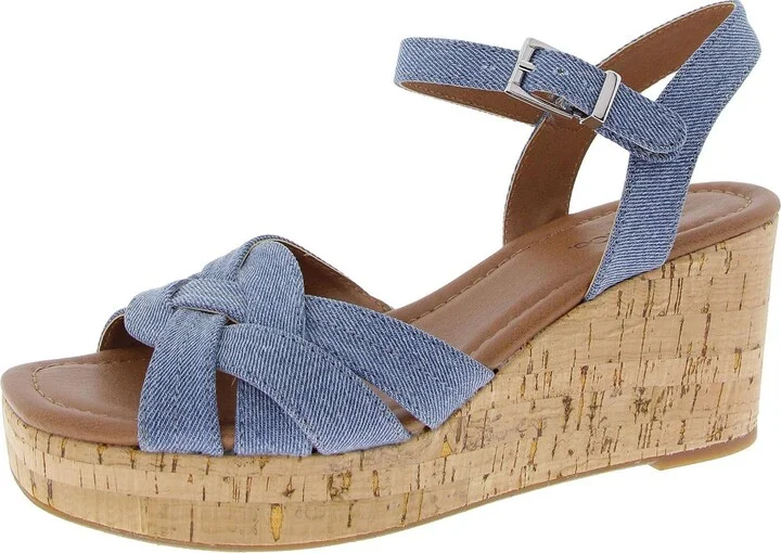 Cerres Womens Faux Leather Platform Slingback Sandals