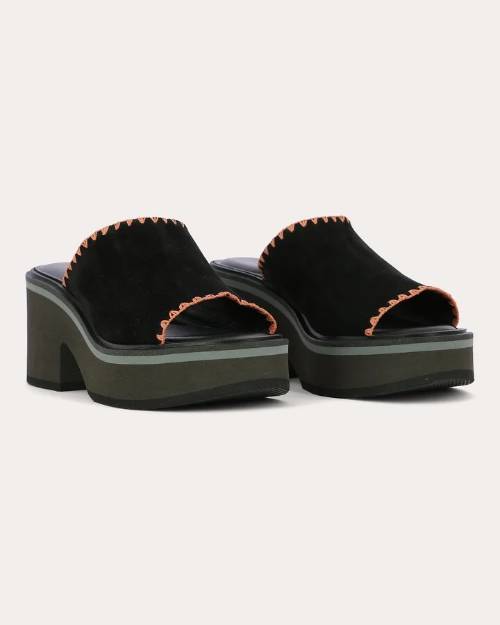 Cessy Stitch-Trimmed Leather Platform Mule - Image 2