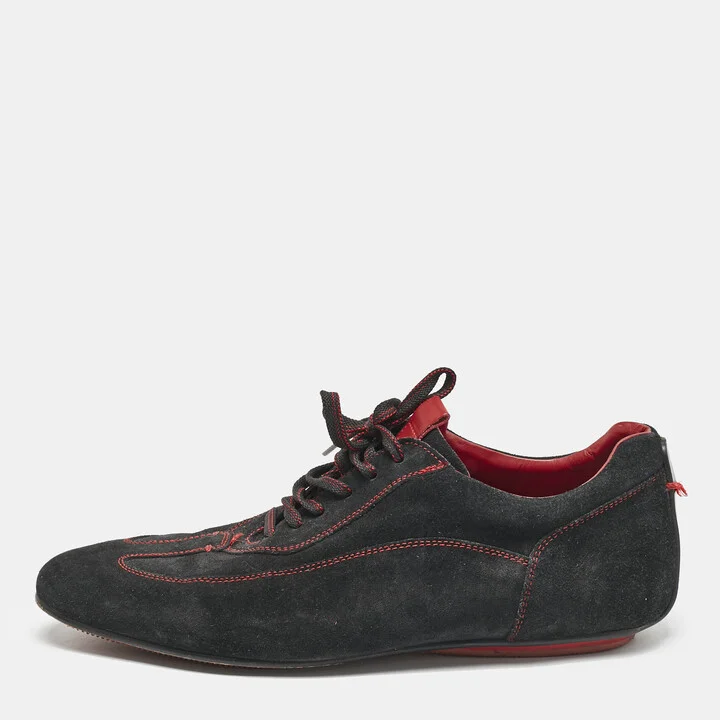 CH Carolina Herrera Black Suede Low Top Sneakers Size 43