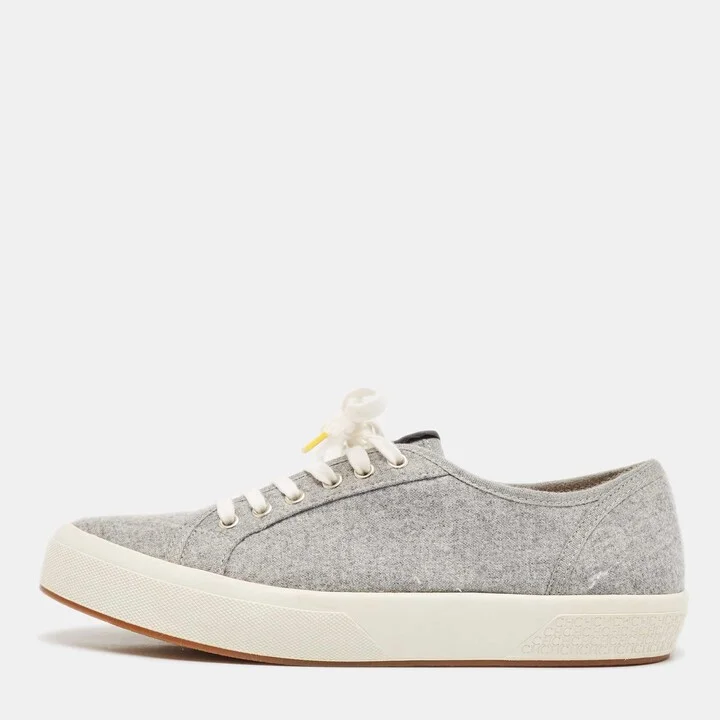 CH Carolina Herrera Grey Fabric Low Top Sneakers Size 39