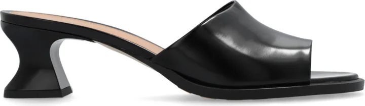 ‘Cha-Cha’ Heeled Mules, , - Black