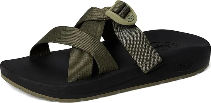 Chaco Cushz Slide Men's Sandals Mossy Olive : 8 D - Medium, Synthetic - Image 5