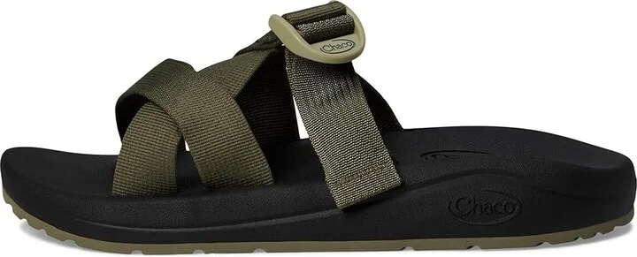 Chaco Cushz Slide Men's Sandals Mossy Olive : 8 D - Medium, Synthetic - Image 6