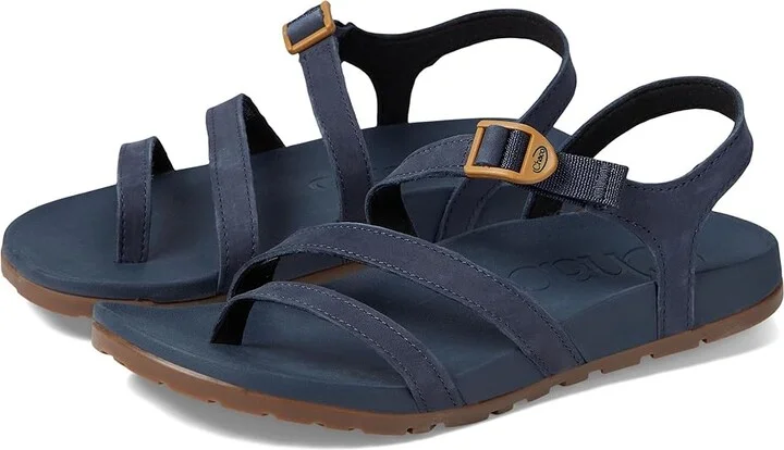 Chaco Lowdown Leather Strappy Women's Sandals Navy 1 : 10 B - Medium, Leather/Rubber
