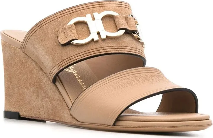 Chaim 75mm suede wedge mules - Image 2