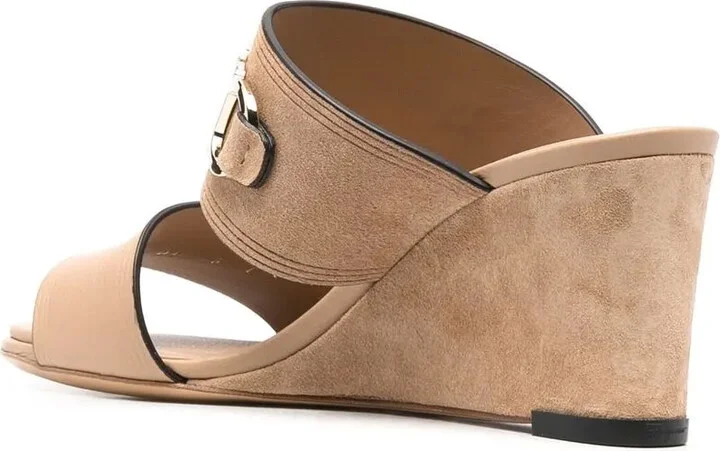 Chaim 75mm suede wedge mules - Image 3